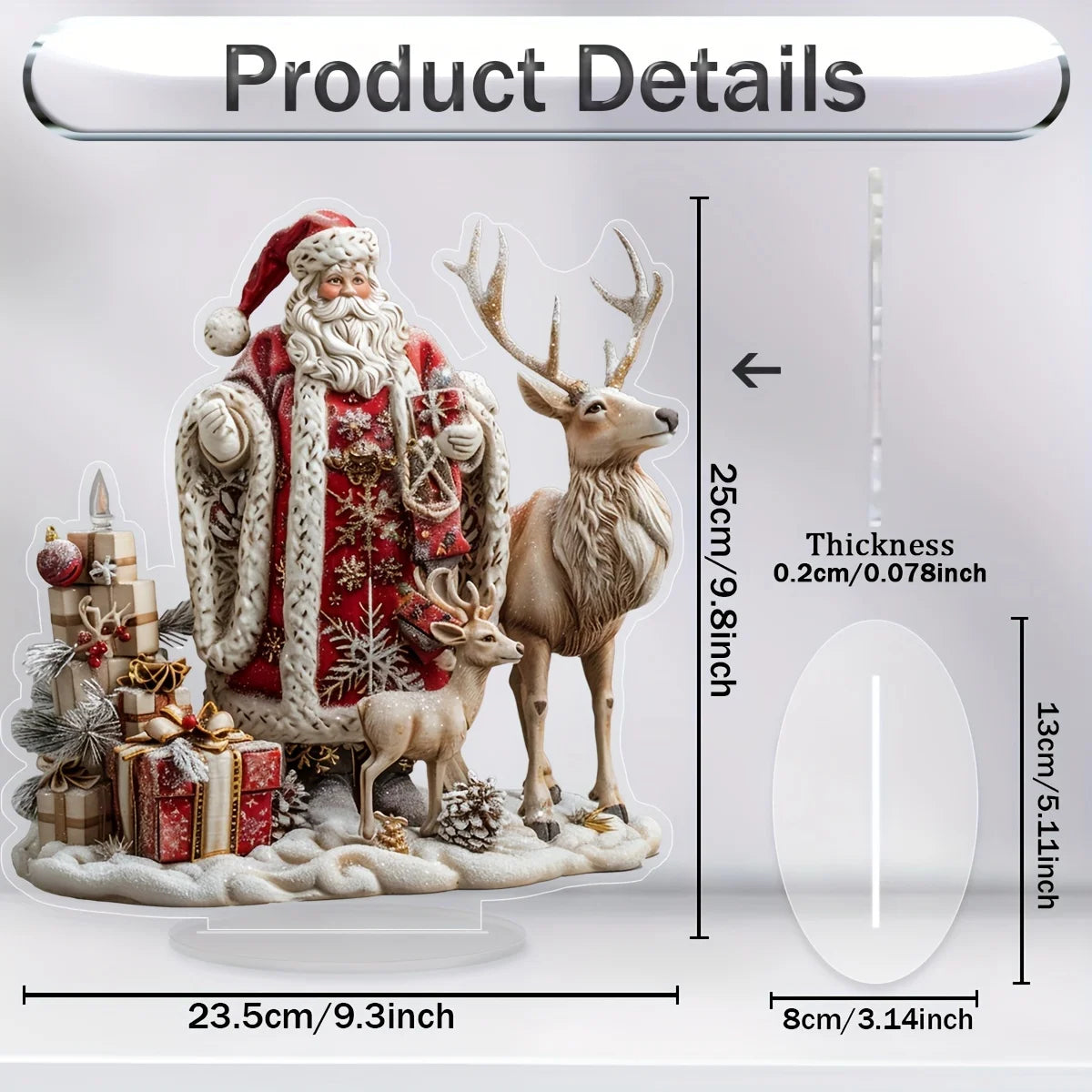Bohemian Christmas Desktop Ornament – 2D Acrylic Festival Decoration for Bedroom & Seasonal Gifting