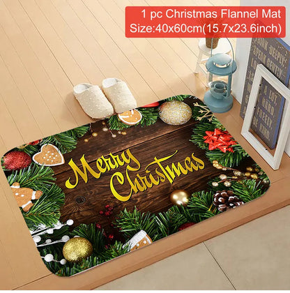 Santa Claus Christmas Door Mat – Outdoor Non‑Slip Welcome Rug for Festive Home Entryway Décor