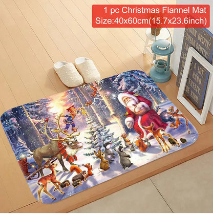 Santa Claus Christmas Door Mat – Outdoor Non‑Slip Welcome Rug for Festive Home Entryway Décor