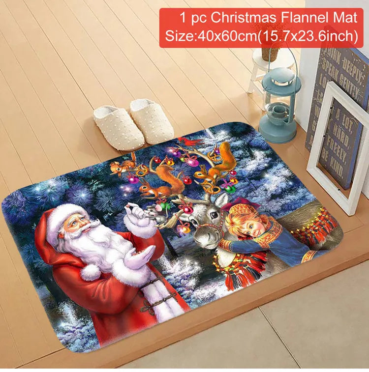 Santa Claus Christmas Door Mat – Outdoor Non‑Slip Welcome Rug for Festive Home Entryway Décor