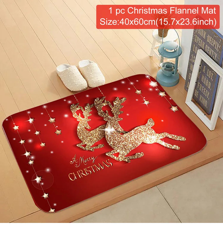 Santa Claus Christmas Door Mat – Outdoor Non‑Slip Welcome Rug for Festive Home Entryway Décor