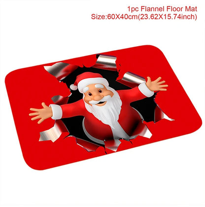 Santa Claus Christmas Door Mat – Outdoor Non‑Slip Welcome Rug for Festive Home Entryway Décor