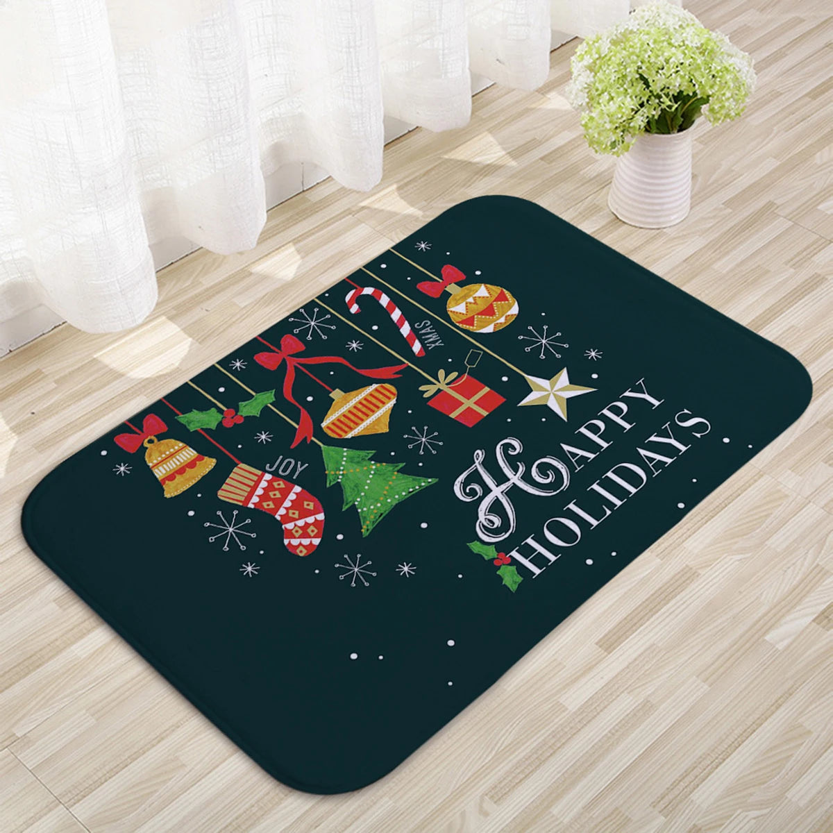 Santa Claus Christmas Door Mat – Outdoor Non‑Slip Welcome Rug for Festive Home Entryway Décor