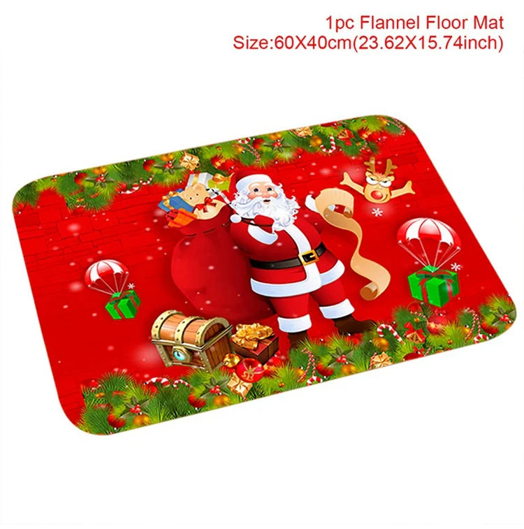 Santa Claus Christmas Door Mat – Outdoor Non‑Slip Welcome Rug for Festive Home Entryway Décor