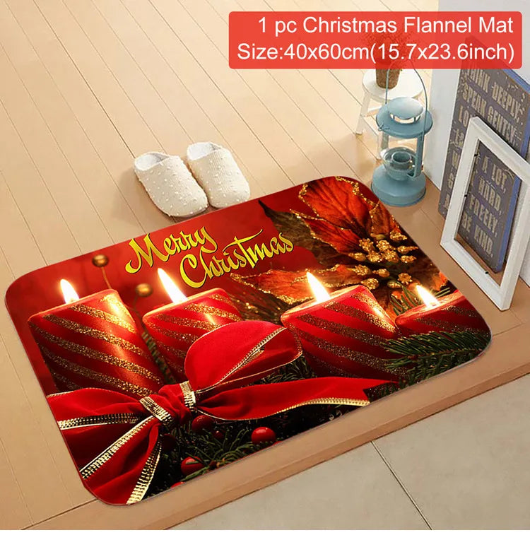 Santa Claus Christmas Door Mat – Outdoor Non‑Slip Welcome Rug for Festive Home Entryway Décor
