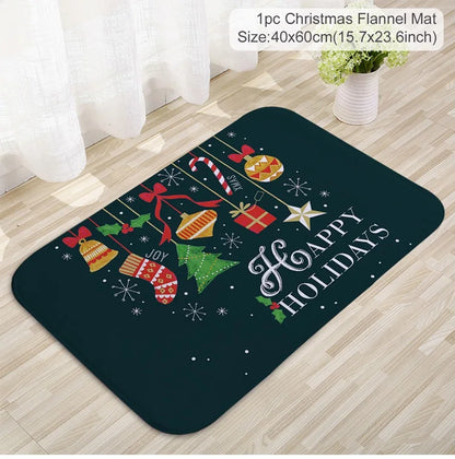 Santa Claus Christmas Door Mat – Outdoor Non‑Slip Welcome Rug for Festive Home Entryway Décor