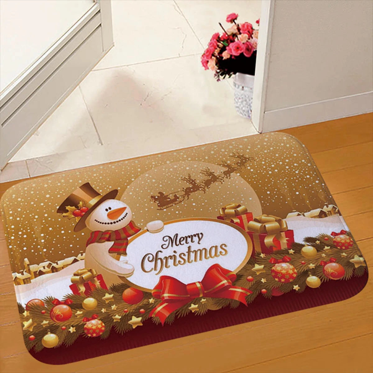Santa Claus Christmas Door Mat – Outdoor Non‑Slip Welcome Rug for Festive Home Entryway Décor