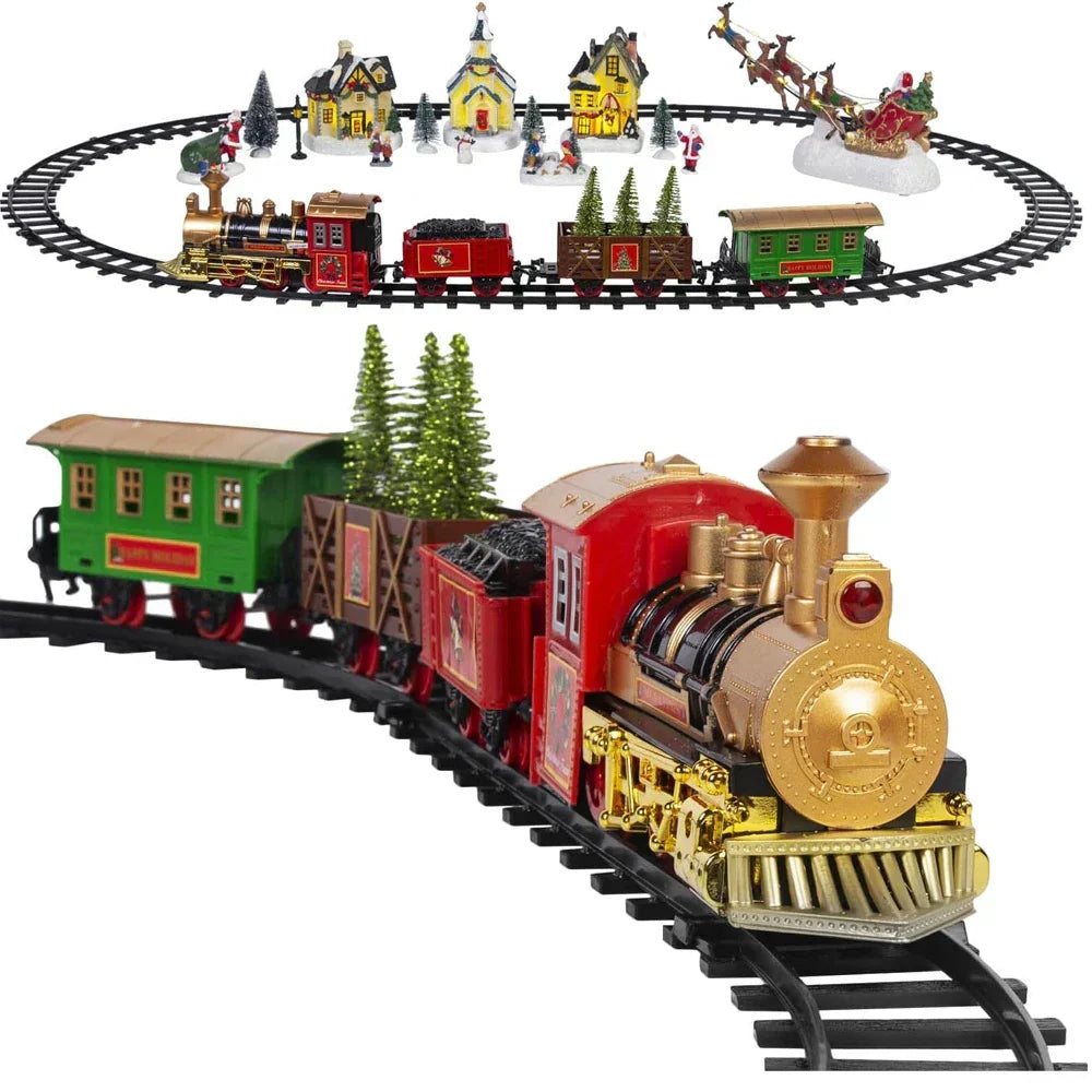 Christmas Village Train Set – Festive Holiday Railway Decoration for Winter Villages & Home Displays