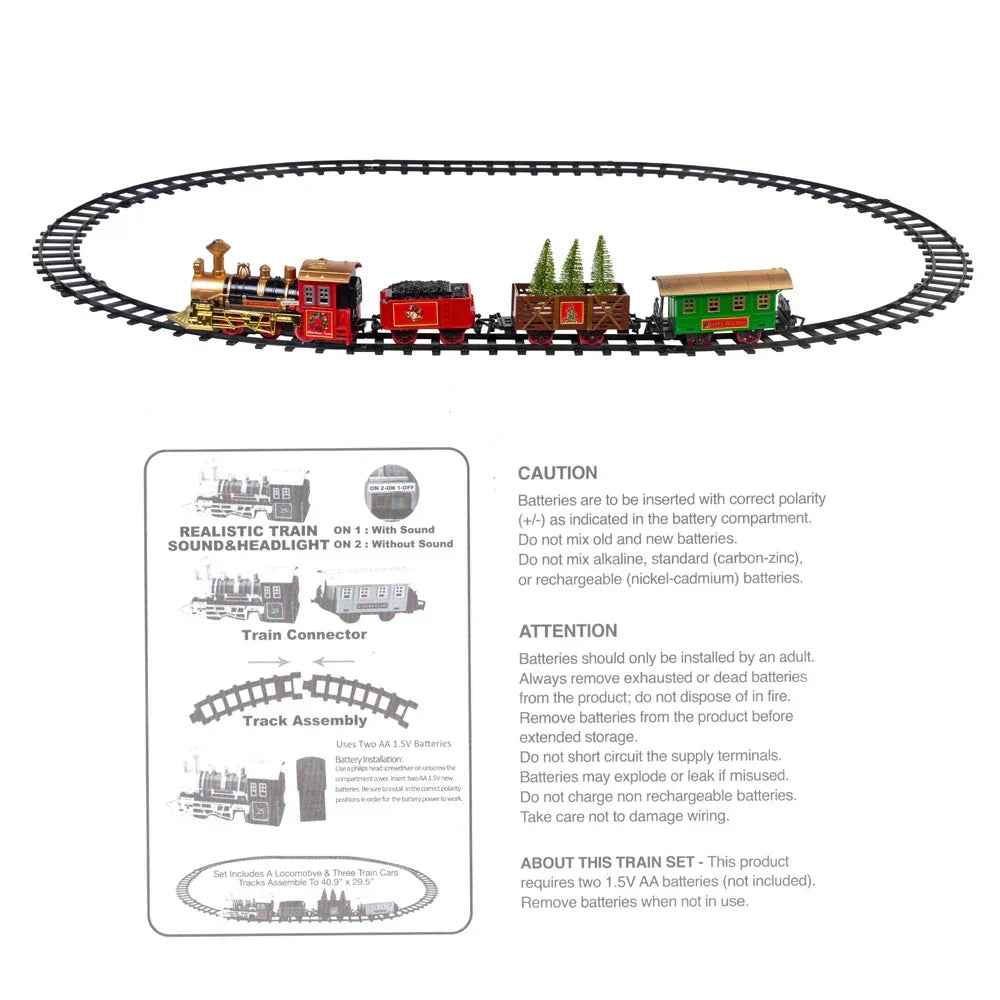 Christmas Village Train Set – Festive Holiday Railway Decoration for Winter Villages & Home Displays