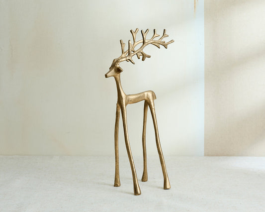 Malva Christmas Ornament – Gold Deer Ceramic Holiday Hanging Decoration