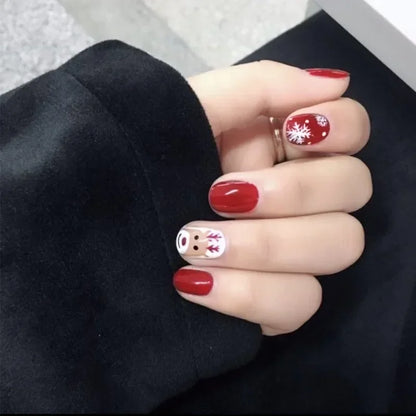 Gold Powder Christmas Fake Nails – Festive Glitter Press‑On Nail Set for Holiday Parties & Winter Glam