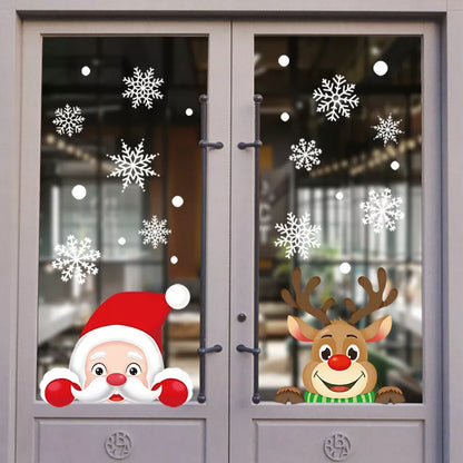 Joyful Christmas Glass Stickers – Festive Window Decals for Holiday Home Decoration