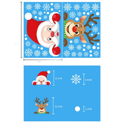 Joyful Christmas Glass Stickers – Festive Window Decals for Holiday Home Decoration
