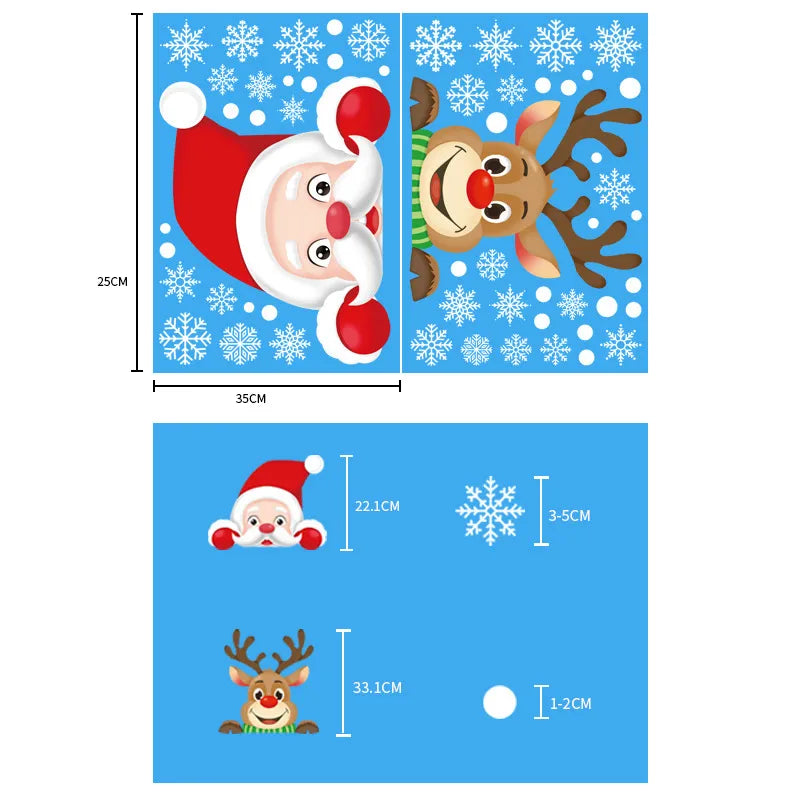 Joyful Christmas Glass Stickers – Festive Window Decals for Holiday Home Decoration