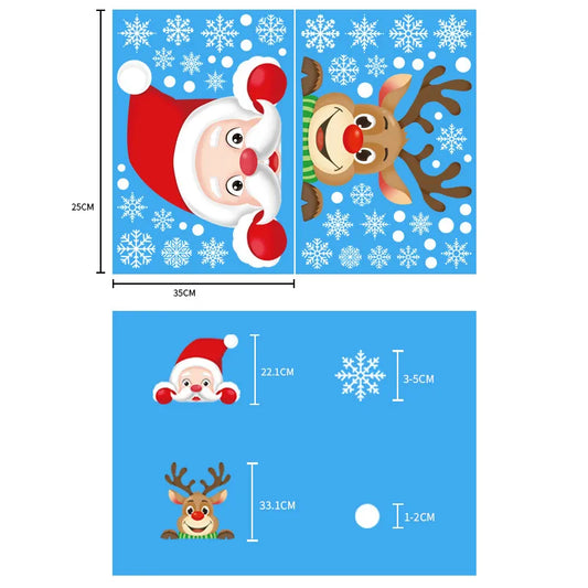 Joyful Christmas Glass Stickers – Festive Window Decals for Holiday Home Decoration