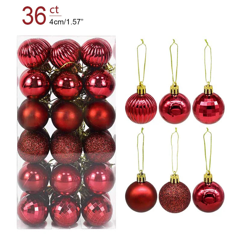 Christmas Ball Ornaments – 1 Box of Hanging Tree Pendants for Holiday Décor, Parties & Gifting