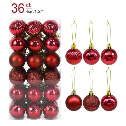 Christmas Ball Ornaments – 1 Box of Hanging Tree Pendants for Holiday Décor, Parties & Gifting