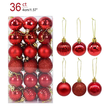 Christmas Ball Ornaments – 1 Box of Hanging Tree Pendants for Holiday Décor, Parties & Gifting