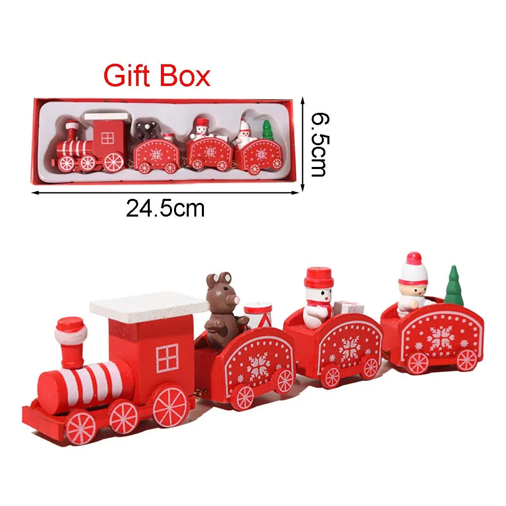 Christmas Wooden Train Ornament – Moving Train Decoration for Home, Noel & New Year Gifting