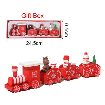 Christmas Wooden Train Ornament – Moving Train Decoration for Home, Noel & New Year Gifting