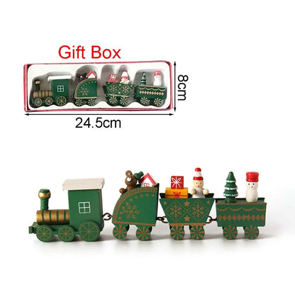 Christmas Wooden Train Ornament – Moving Train Decoration for Home, Noel & New Year Gifting