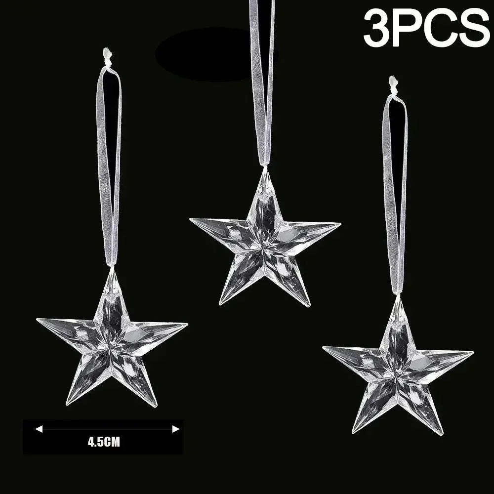 2/12‑Piece Acrylic Snowflake & Icicle Ornaments – Crystal Clear Christmas Tree Pendants for Holiday & Winter Party Décor