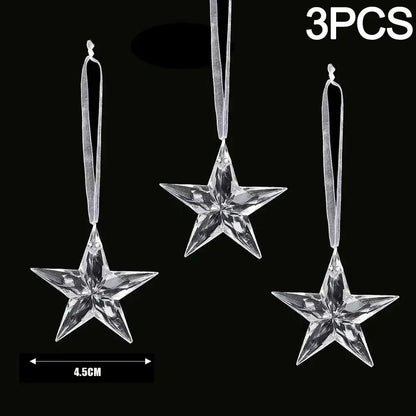 2/12‑Piece Acrylic Snowflake & Icicle Ornaments – Crystal Clear Christmas Tree Pendants for Holiday & Winter Party Décor