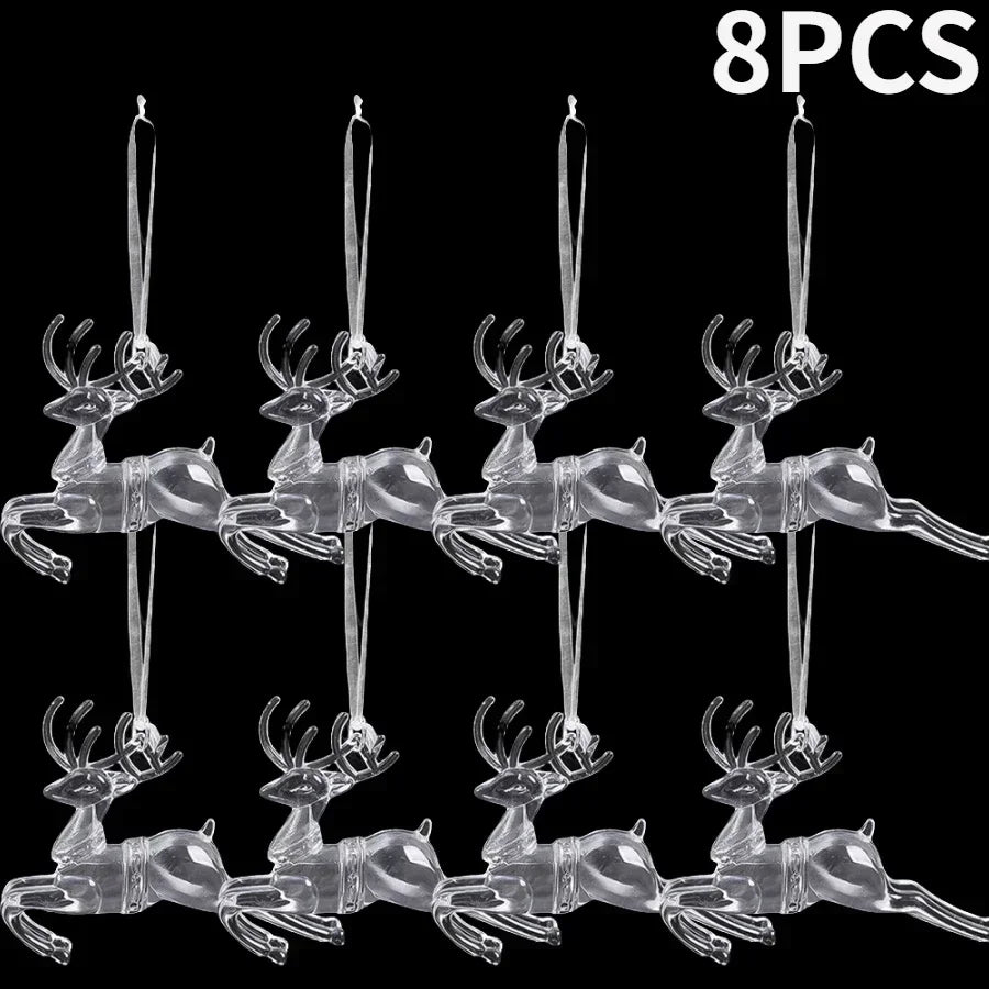 2/12‑Piece Acrylic Snowflake & Icicle Ornaments – Crystal Clear Christmas Tree Pendants for Holiday & Winter Party Décor