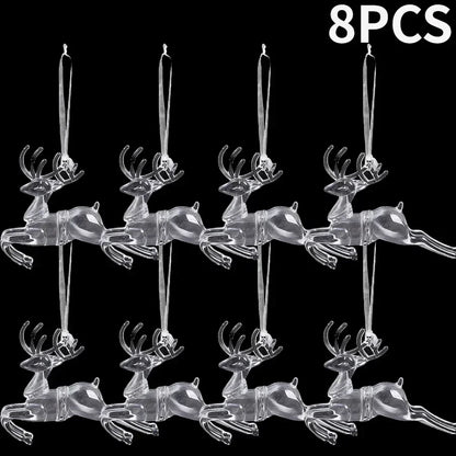 2/12‑Piece Acrylic Snowflake & Icicle Ornaments – Crystal Clear Christmas Tree Pendants for Holiday & Winter Party Décor