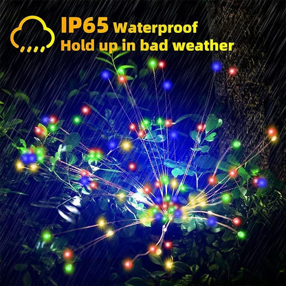 Solar Firework Fairy Lights – 1/2/4‑Pack Outdoor LED Garden Stakes with 2 Lighting Modes for Christmas, Weddings & Pathway Décor