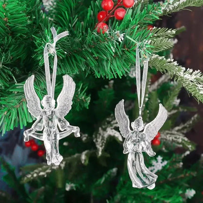 2/12‑Piece Acrylic Snowflake & Icicle Ornaments – Crystal Clear Christmas Tree Pendants for Holiday & Winter Party Décor