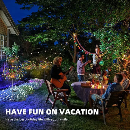 Solar Firework Fairy Lights – 1/2/4‑Pack Outdoor LED Garden Stakes with 2 Lighting Modes for Christmas, Weddings & Pathway Décor