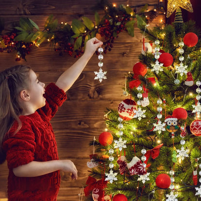 10/20/30 Clear Acrylic Snowflake Ornaments – Crystal Christmas Tree Decorations for Hanging & Holiday Styling