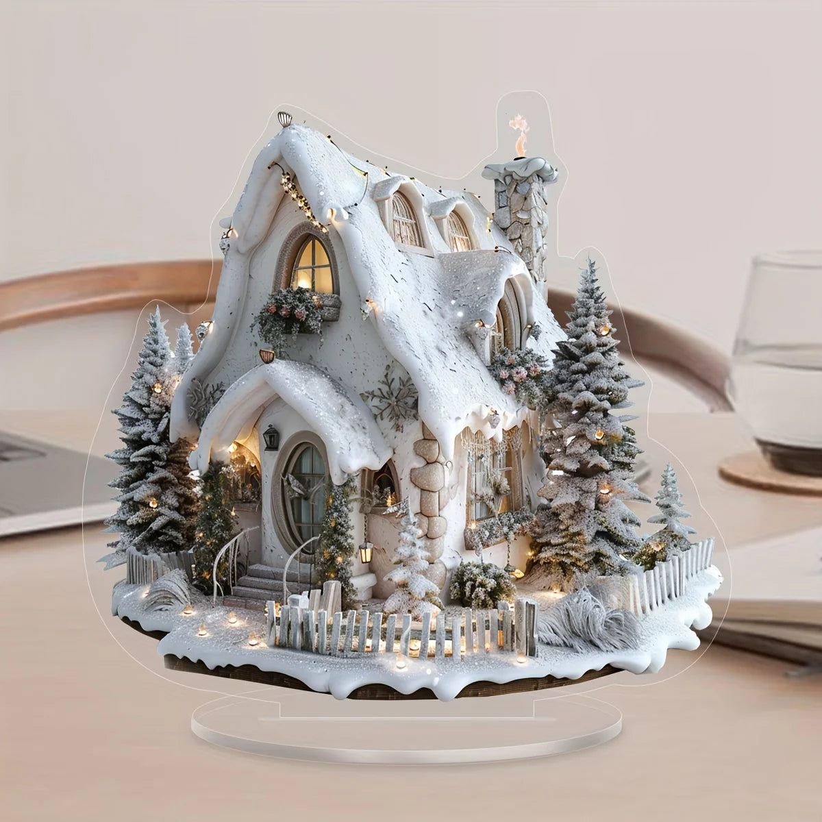 Bohemian Christmas Desktop Ornament – 2D Acrylic Festival Decoration for Bedroom & Seasonal Gifting