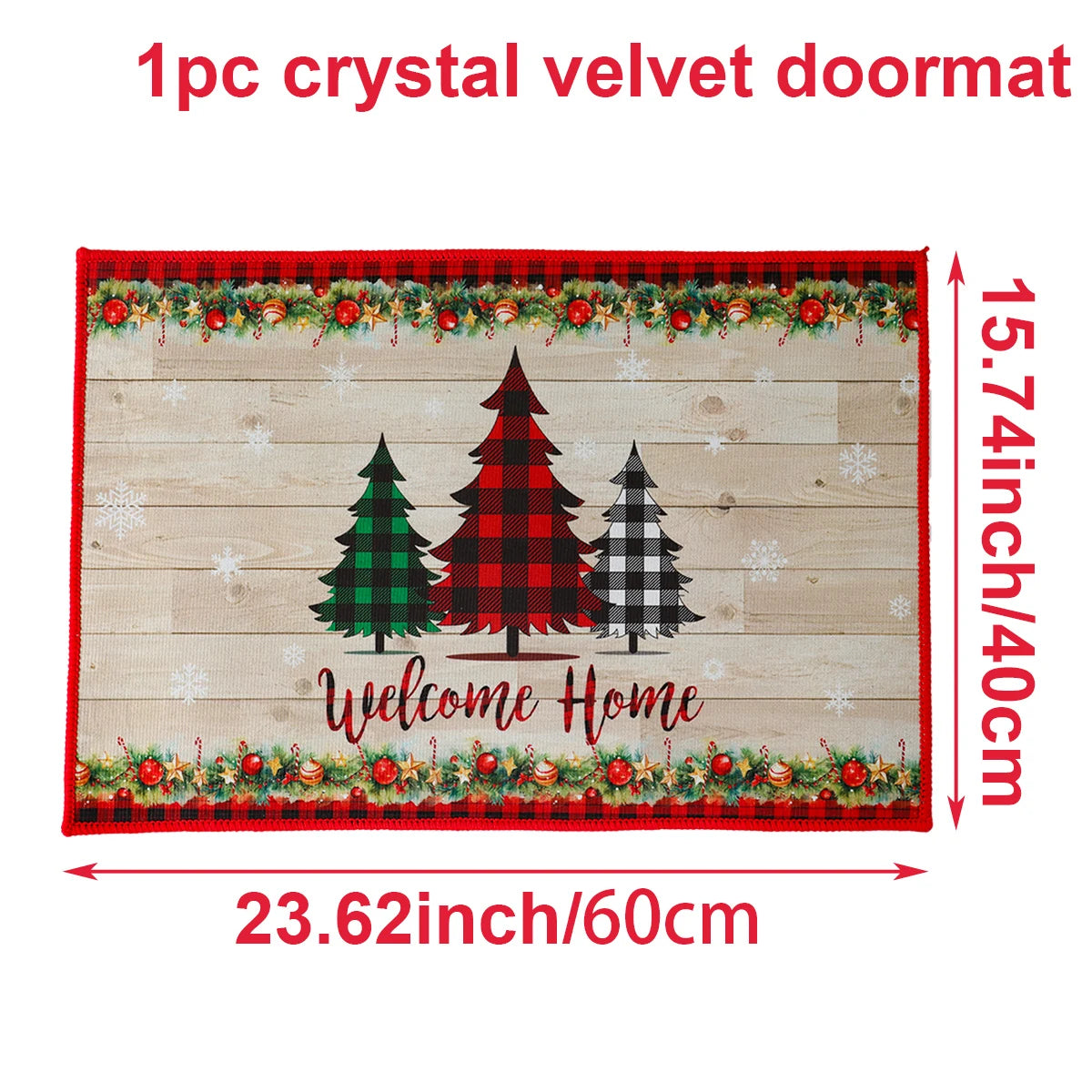 Santa Claus Christmas Door Mat – Outdoor Non‑Slip Welcome Rug for Festive Home Entryway Décor