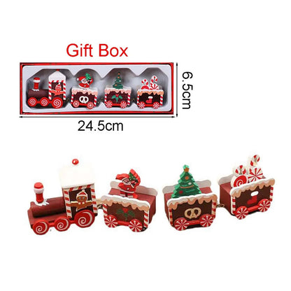 Christmas Wooden Train Ornament – Moving Train Decoration for Home, Noel & New Year Gifting