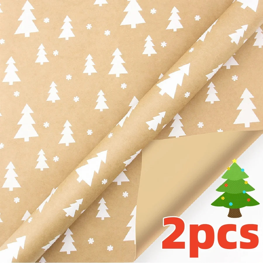 Christmas Gift Wrapping Paper Roll – Snowflake & Tree Pattern (16.9" × 590") Eco‑Friendly Holiday Packaging for Presents