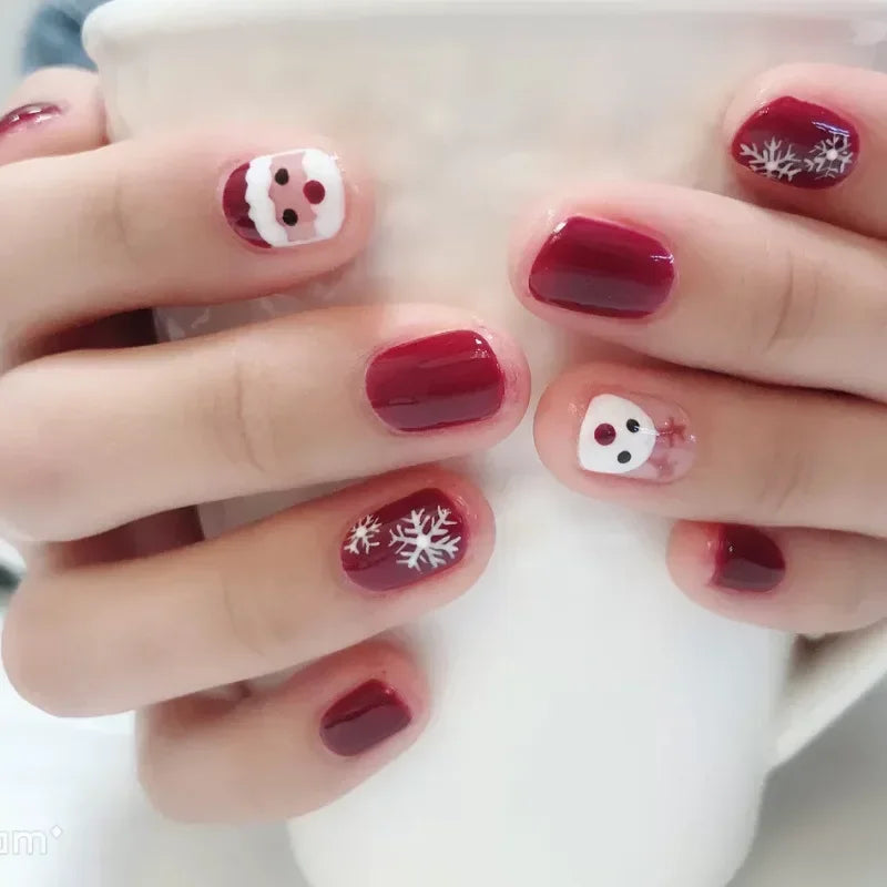 Gold Powder Christmas Fake Nails – Festive Glitter Press‑On Nail Set for Holiday Parties & Winter Glam