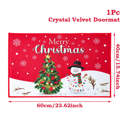 Santa Claus Christmas Door Mat – Outdoor Non‑Slip Welcome Rug for Festive Home Entryway Décor