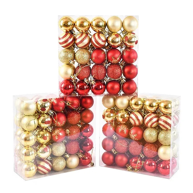 50‑Piece Christmas Ball Ornaments – Boxed Hanging Tree Pendants for Holiday Décor, Parties & Gifting