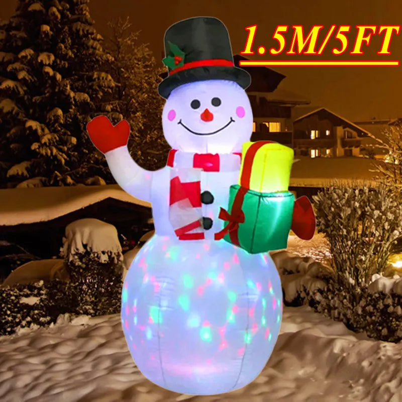 Christmas Inflatable Decoration with Built‑In LED Lights – Polyester Ornament with UK Plug for Indoor & Outdoor Holiday Displays