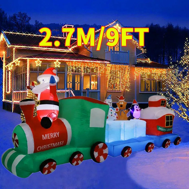 Christmas Inflatable Decoration with Built‑In LED Lights – Polyester Ornament with UK Plug for Indoor & Outdoor Holiday Displays