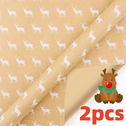 Christmas Gift Wrapping Paper Roll – Snowflake & Tree Pattern (16.9" × 590") Eco‑Friendly Holiday Packaging for Presents