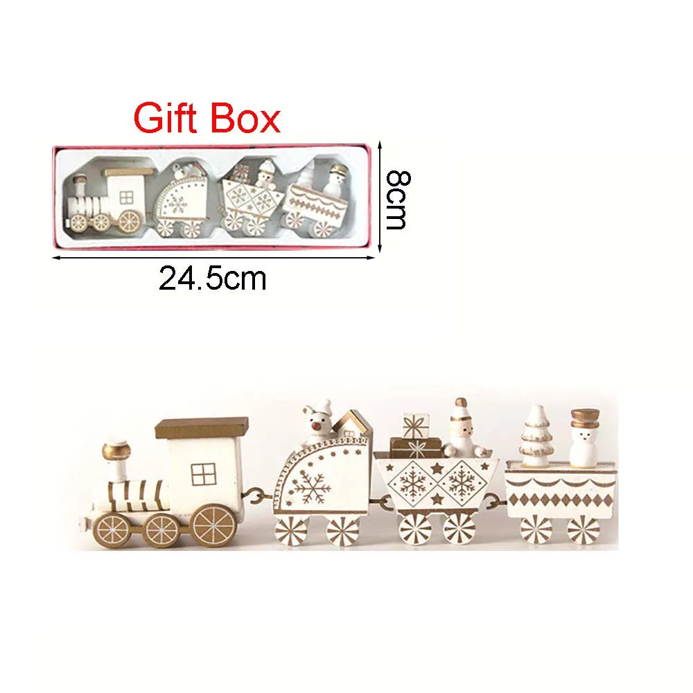 Christmas Wooden Train Ornament – Moving Train Decoration for Home, Noel & New Year Gifting