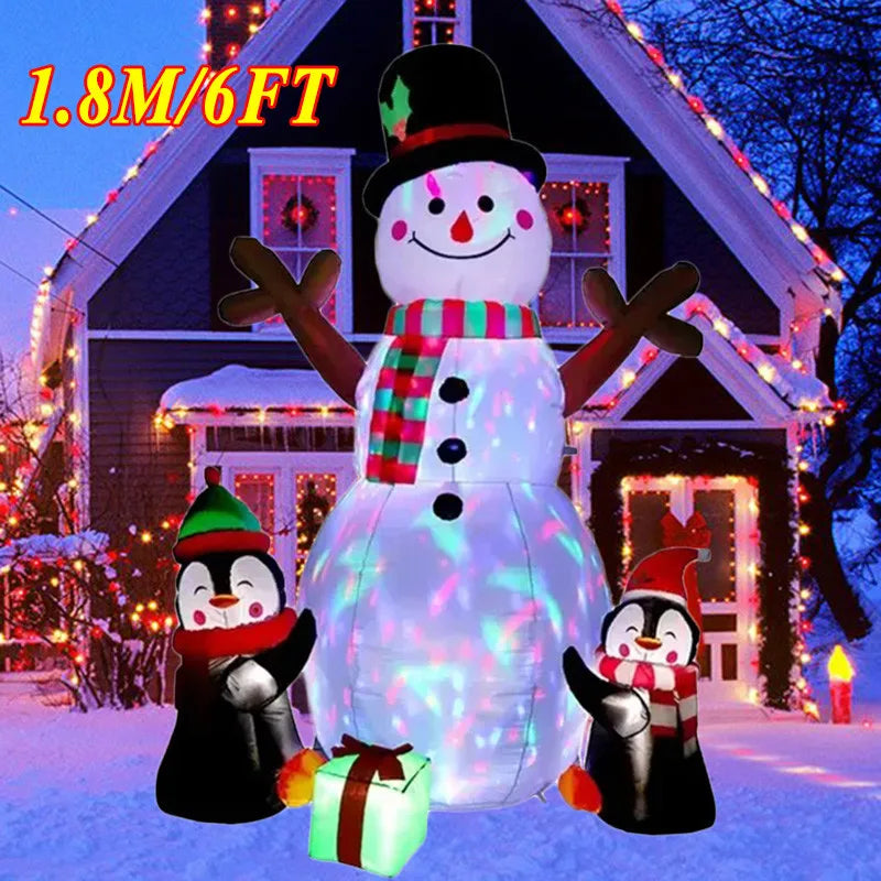 Christmas Inflatable Decoration with Built‑In LED Lights – Polyester Ornament with UK Plug for Indoor & Outdoor Holiday Displays