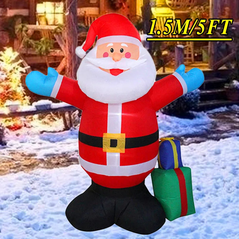 Christmas Inflatable Decoration with Built‑In LED Lights – Polyester Ornament with UK Plug for Indoor & Outdoor Holiday Displays