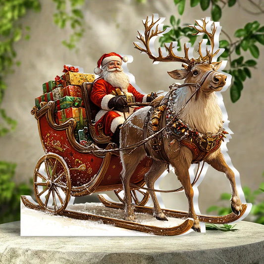 Bohemian Christmas Desktop Ornament – 2D Acrylic Festival Decoration for Bedroom & Seasonal Gifting