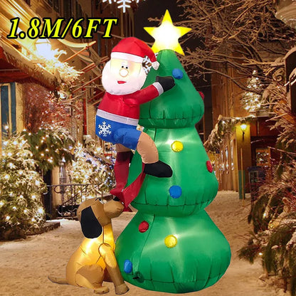 Christmas Inflatable Decoration with Built‑In LED Lights – Polyester Ornament with UK Plug for Indoor & Outdoor Holiday Displays