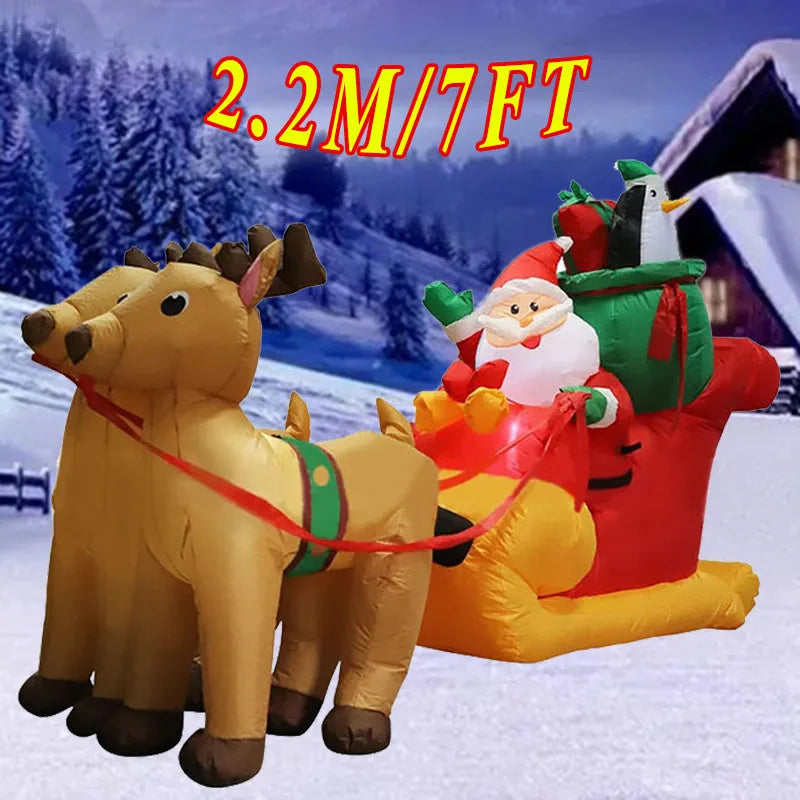 Christmas Inflatable Decoration with Built‑In LED Lights – Polyester Ornament with UK Plug for Indoor & Outdoor Holiday Displays
