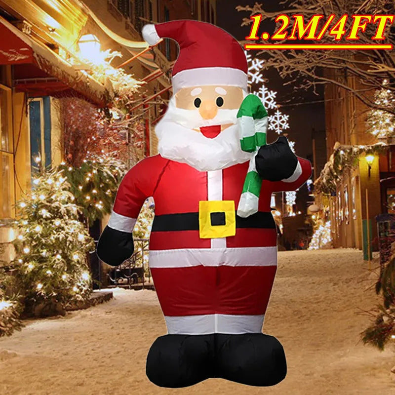 Christmas Inflatable Decoration with Built‑In LED Lights – Polyester Ornament with UK Plug for Indoor & Outdoor Holiday Displays
